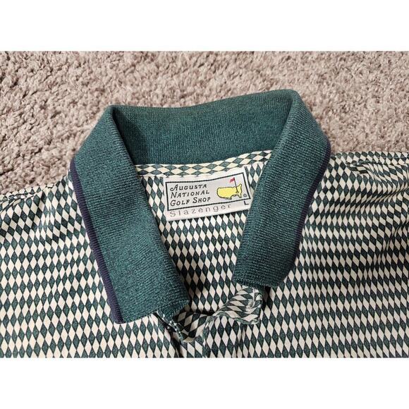 Vintage Augusta National Golf Shop Masters Size Large Green Diamond Polo READ - Picture 4 of 9